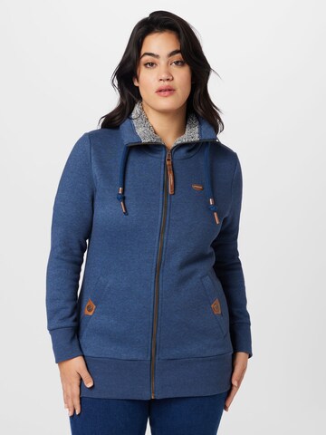 Ragwear Plus Zip-Up Hoodie 'RYLIE' in Blue: front