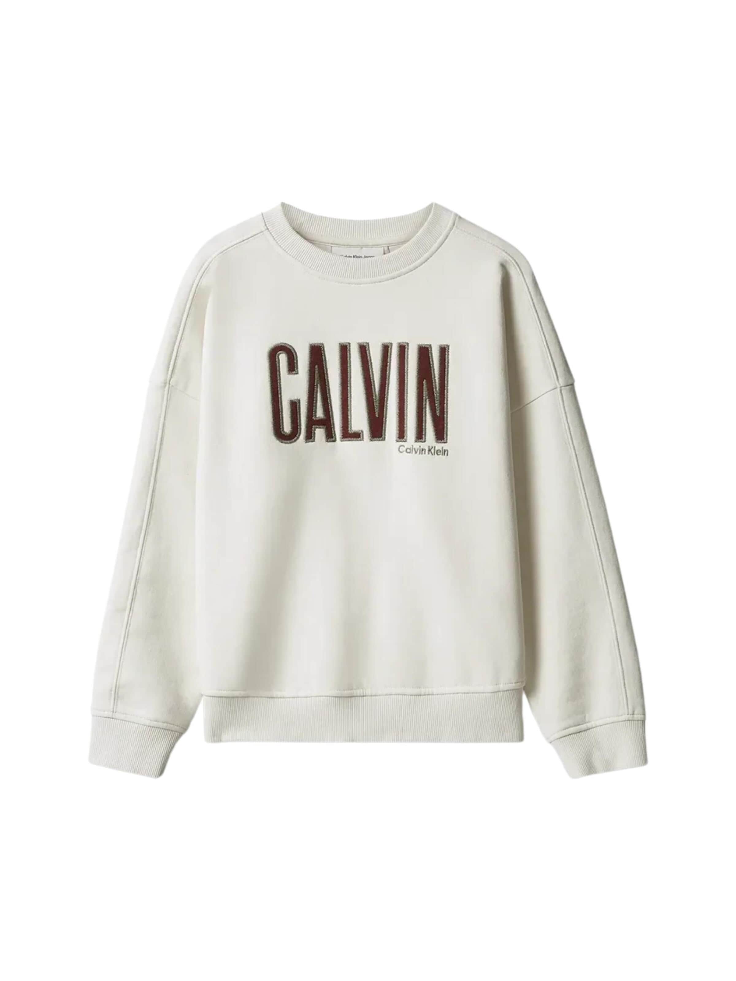 Sweat Calvin Klein Kids en blanc : devant