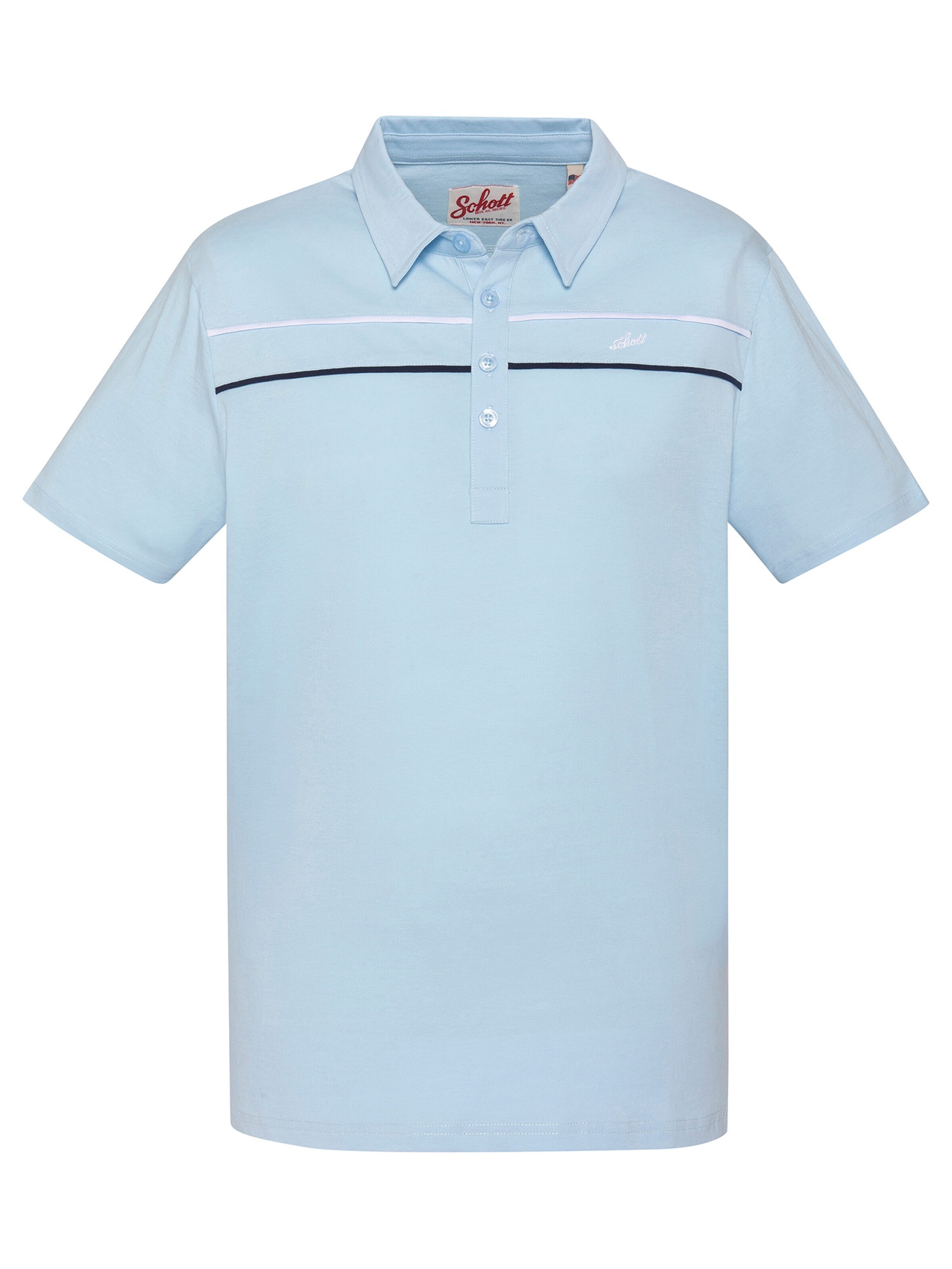 Schott NYC T-Shirt en L/Regular en bleu ciel, Vue avec produit