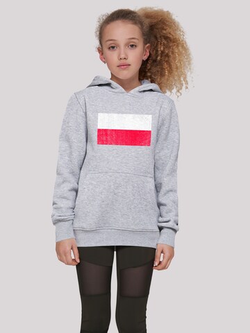 F4NT4STIC Sweatshirt 'Poland Polen Flagge distressed' in Grey: front