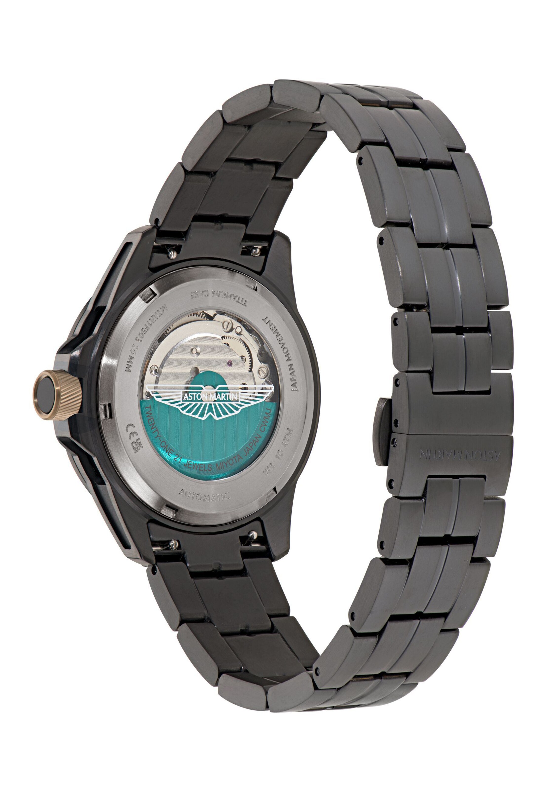 Aston Martin Uhr 'Rim' in Schwarz