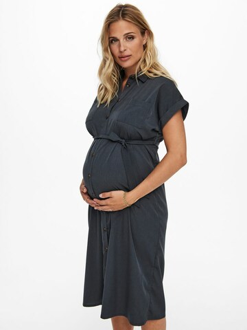 Only Maternity Košeľové šaty - Modrá