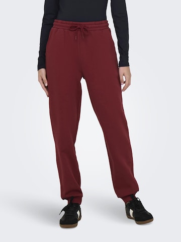 ONLY PLAY Tapered Sportbroek 'LUX' in Rood: voorkant
