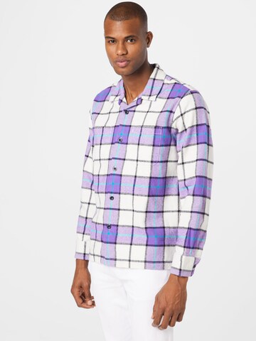 Obey Button Up Shirt 'Sully' in Purple: front