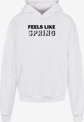Merchcode Sweatshirt 'Spring - Feels Like' in White: front