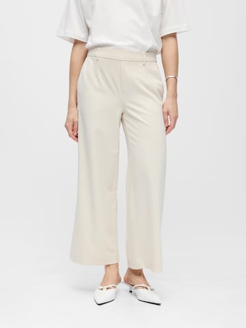 Wide leg Pantaloni con pieghe 'OBJLisa' di OBJECT in beige: frontale