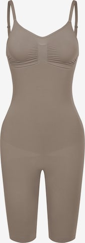 cfab (formerly creamy fabrics) - Body moldeador 'Bodysuit Sculpting Shapewear mit Shorts' en gris: frente