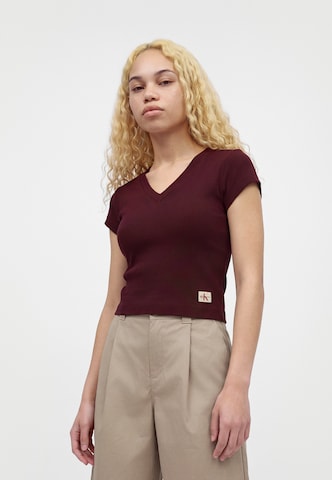 Calvin Klein Jeans Tričko – fialová: přední strana
