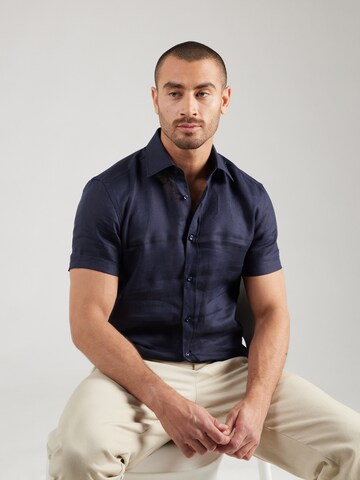 BOSS - Ajuste regular Camisa 'HANK' en azul: frente