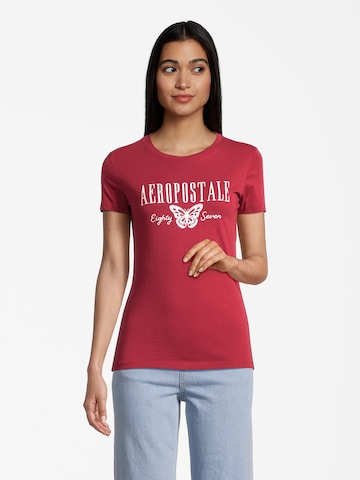 T-shirt AÉROPOSTALE en rouge : devant