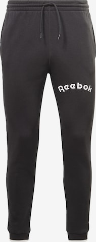 Reebok Tapered Workout Pants in Black: front