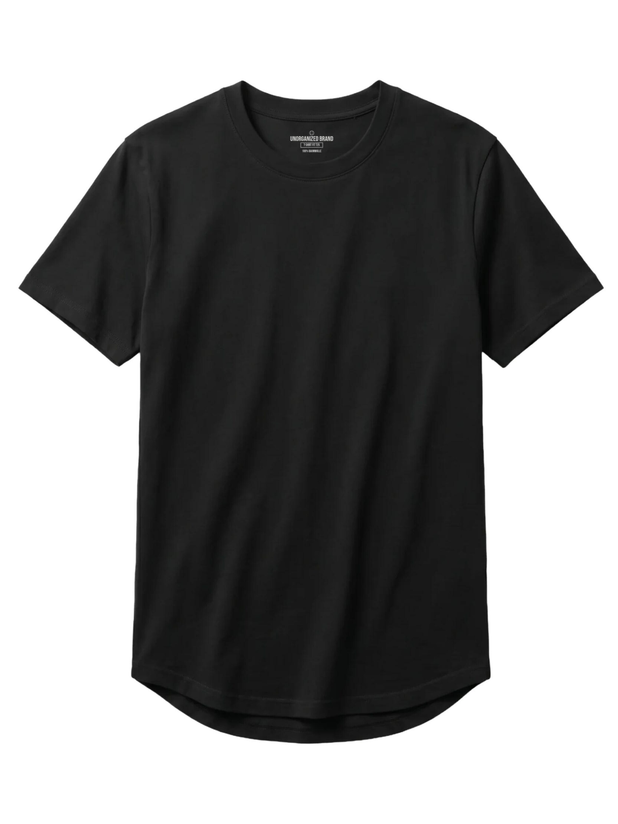 UNORGANIZED BRAND Shirt 'BASIC RUNDER SAUM T25' in Black: front