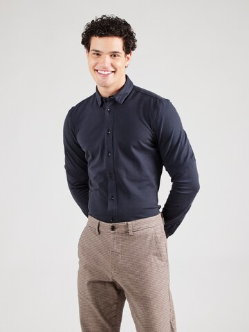 Casual Friday - Ajuste estrecho Camisa 'CF Arthur' en azul: frente
