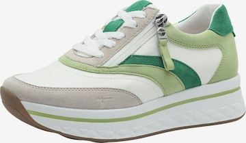 Baskets basses Tamaris en vert : devant