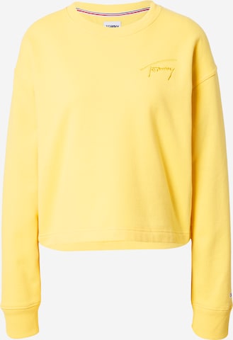 Felpa di Tommy Jeans in giallo: frontale