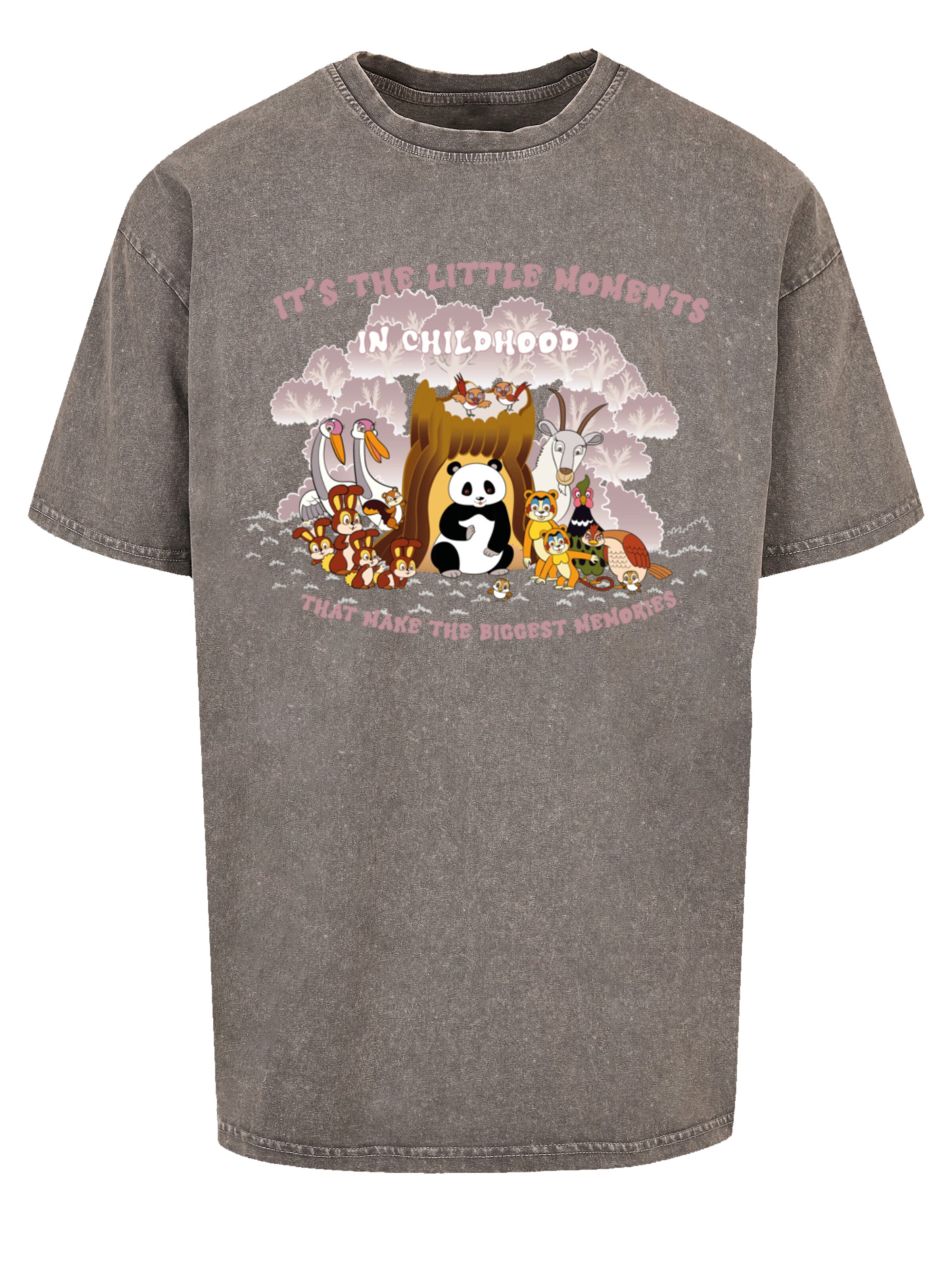 F4NT4STIC Shirt 'Heroes of Childhood Tao Tao Childhood Memories' in Grijs: voorkant