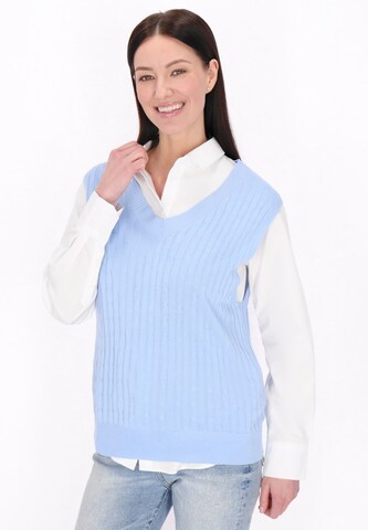 usha BLUE LABEL Πλεκτό γιλέκο 'Everyday Fashion' σε μπλε: μπροστά