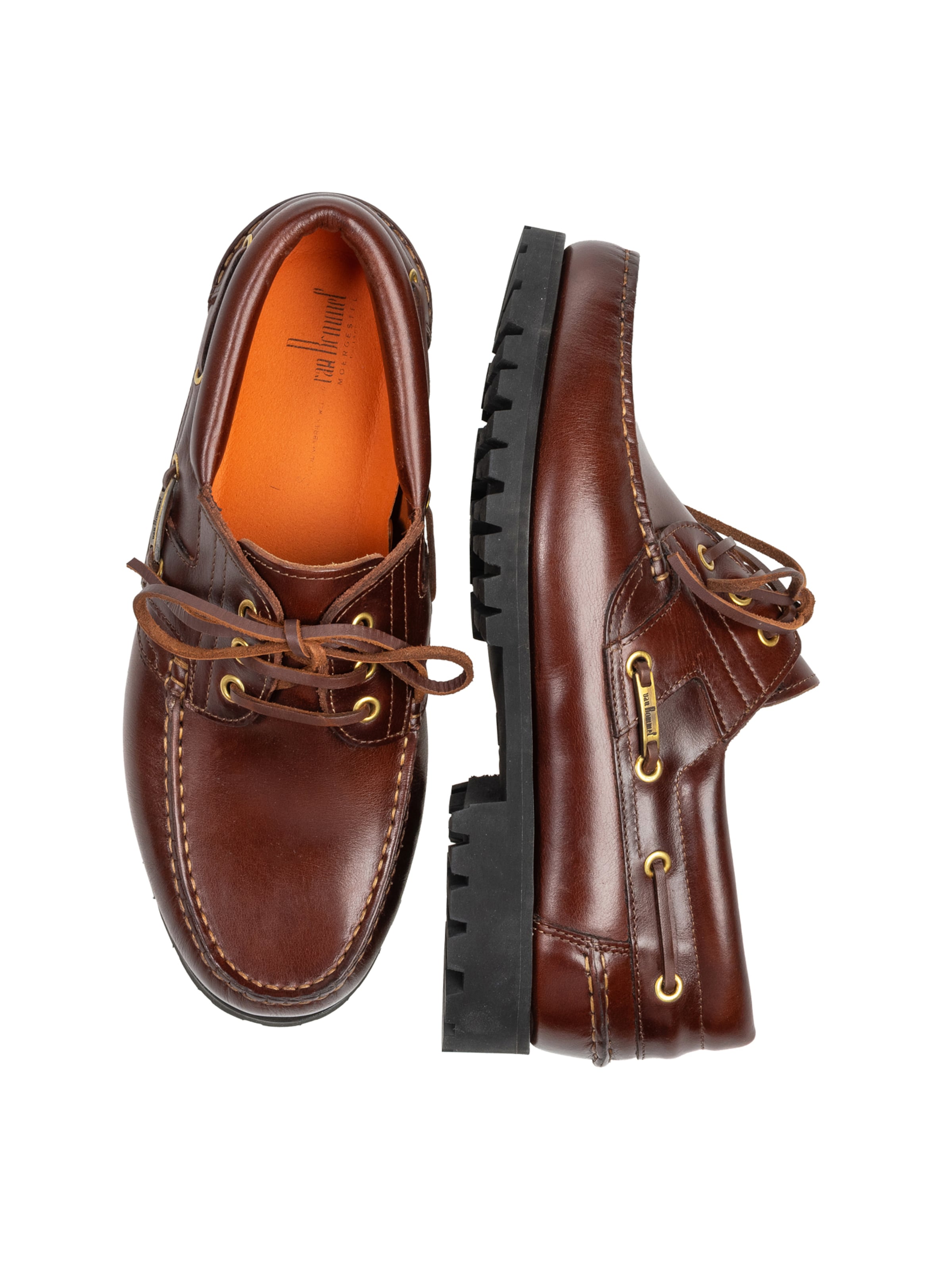 Floris van Bommel Mocassins ' BOAT SHOE 02 ' in Bruin