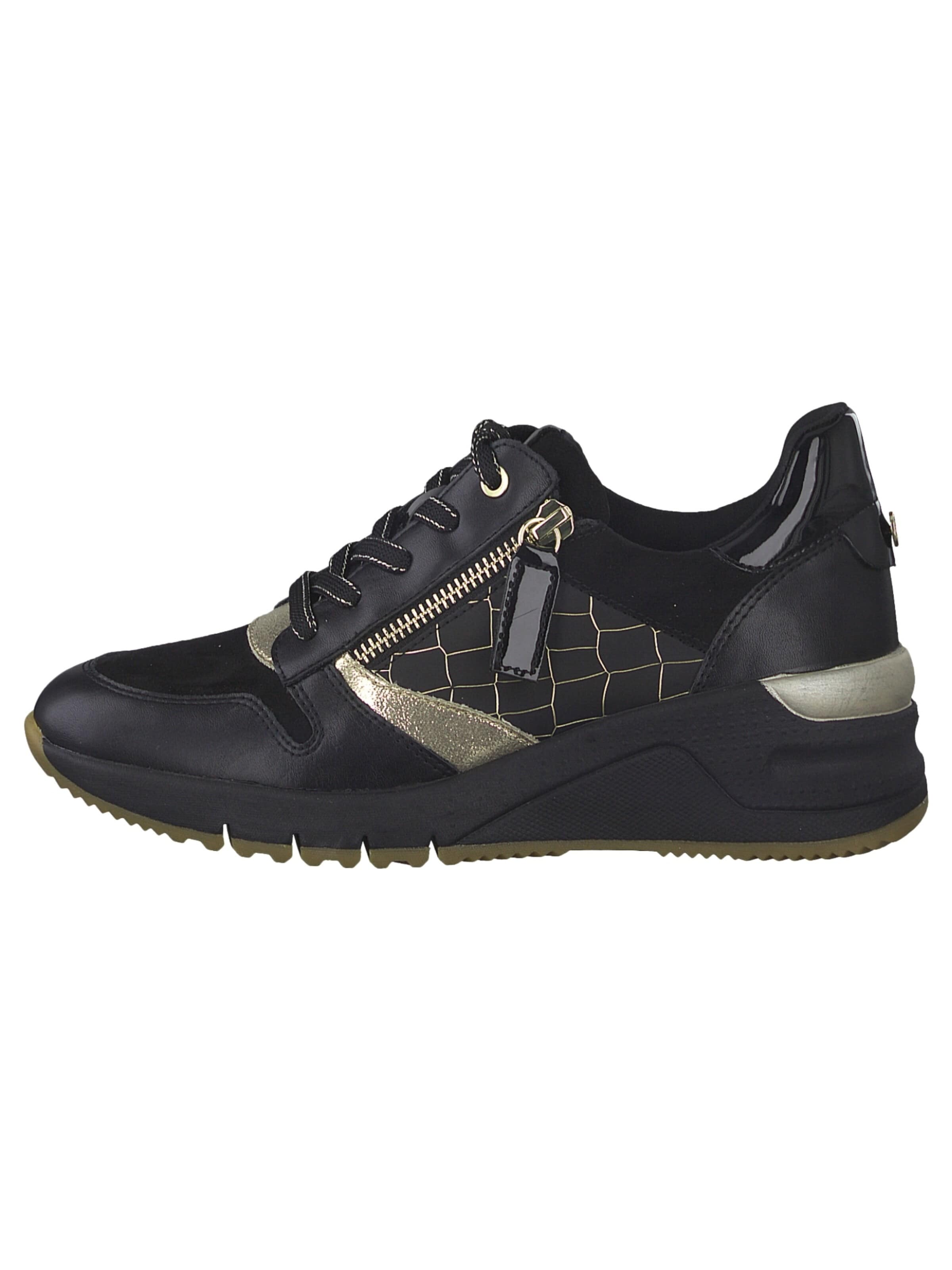 Chaussure de sport à lacets Tamaris en noir : devant