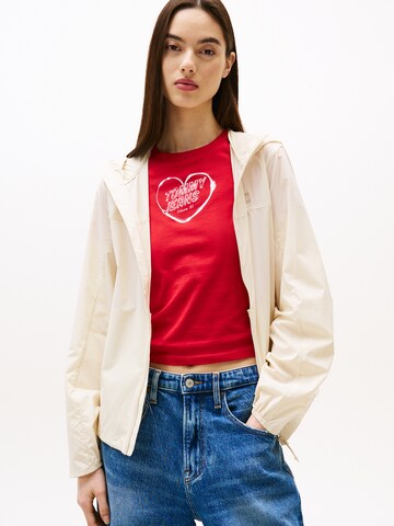 Tommy Jeans Демисезонная куртка в Бежевый: спереди