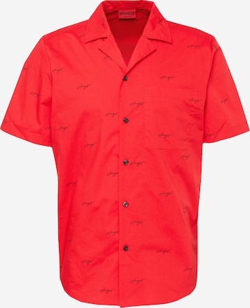 HUGO Red Button Up Shirt 'Ellino' in Red: front