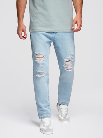 Ombre Tapered Jeans 'Carrot' in Blue: front