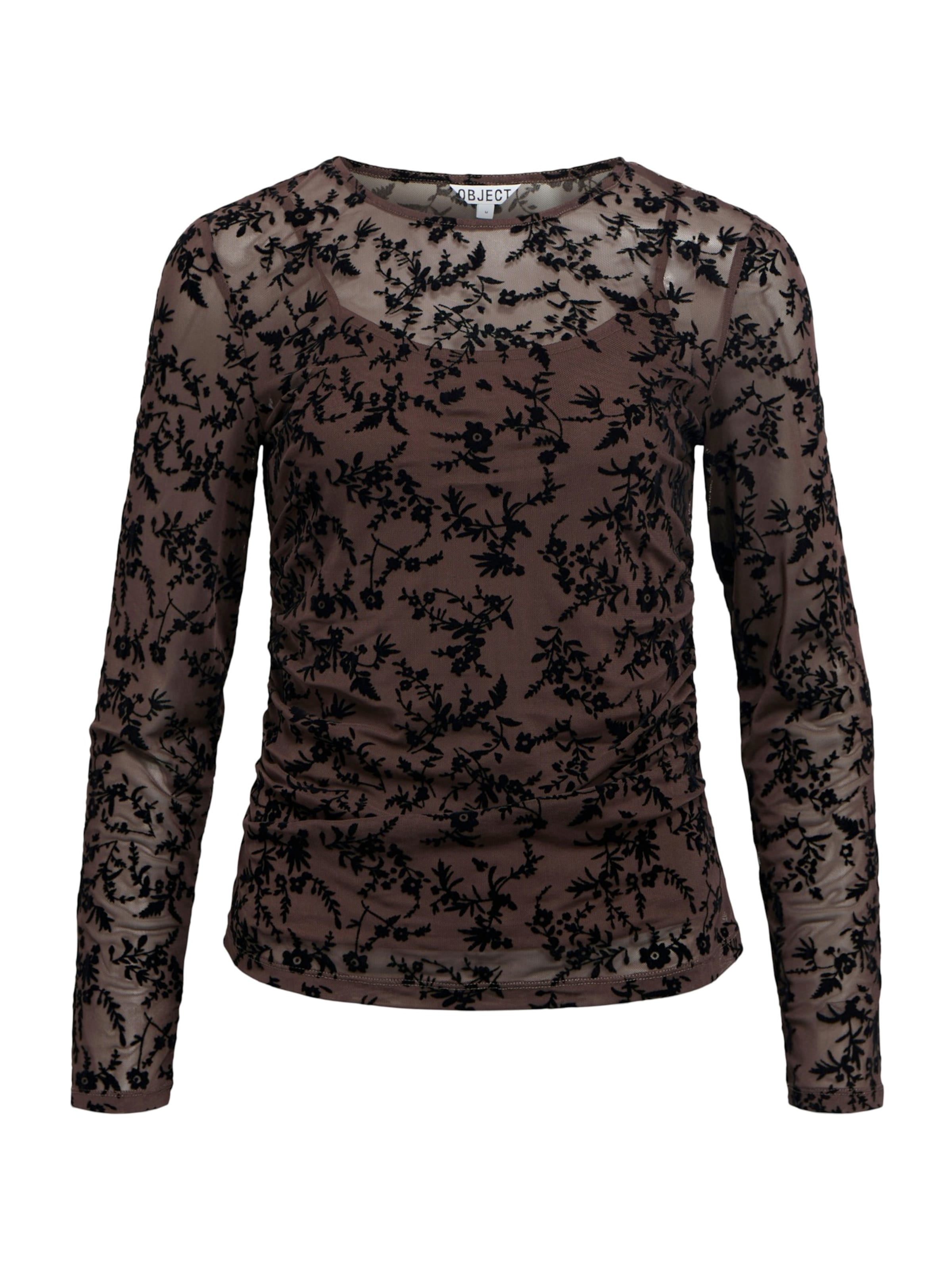 OBJECT Μπλούζα 'OBJADELINE' σε καφέ: μπροστά