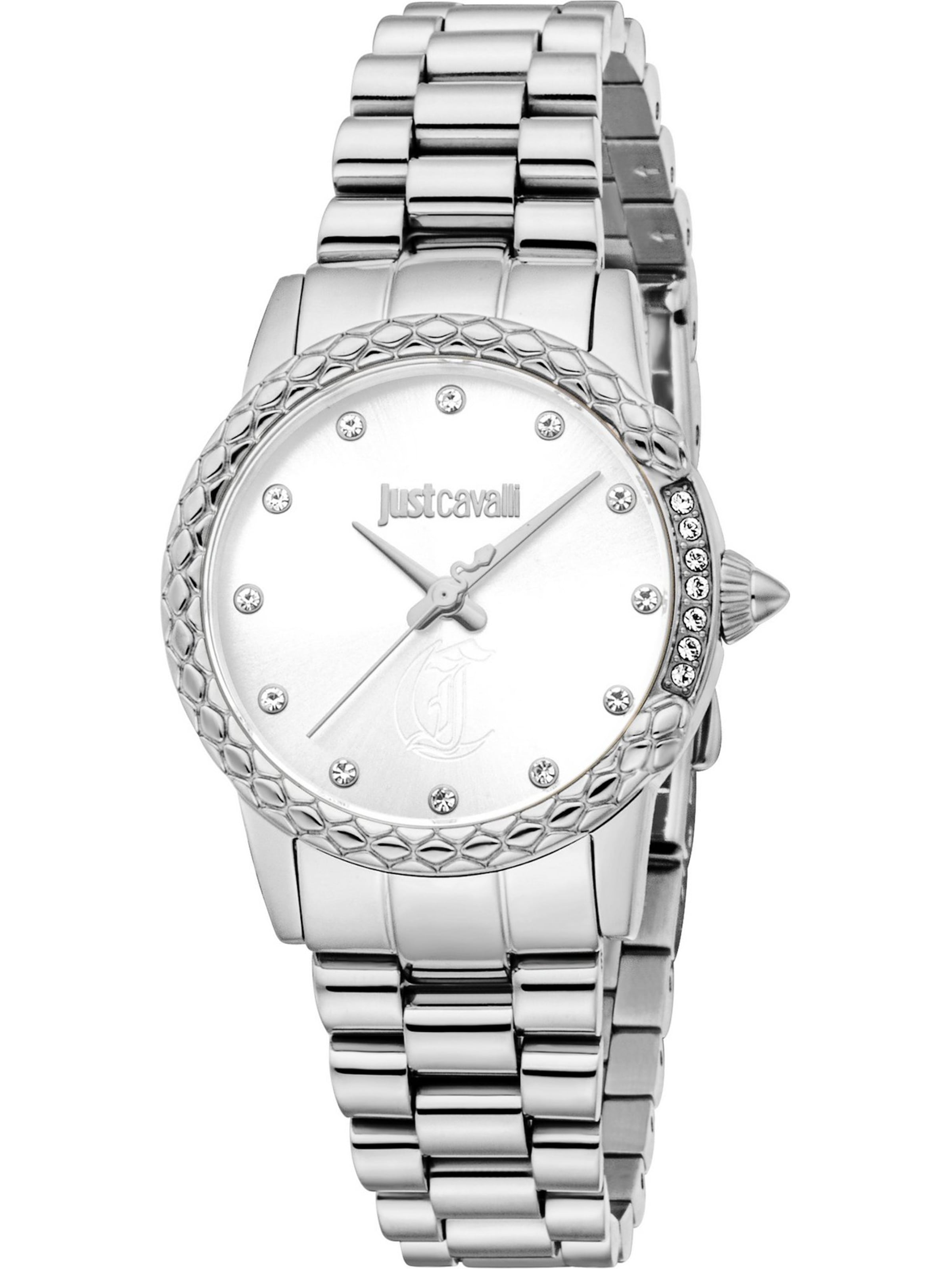 Just Cavalli Analoguhr in Silber: Vorderseite