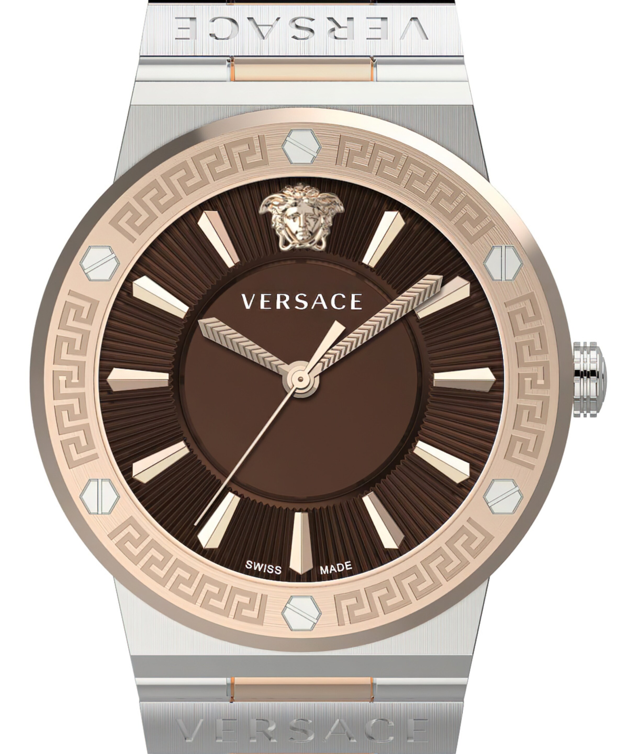 VERSACE Analog watch 'Greca Logo' in Brown