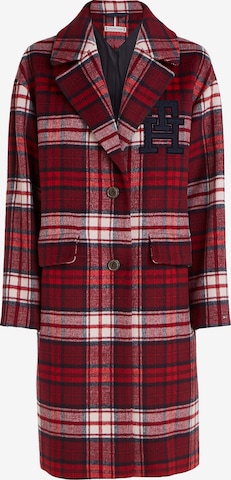 Tommy Hilfiger Curve Between-Seasons Coat 'Tartan' in Red: front