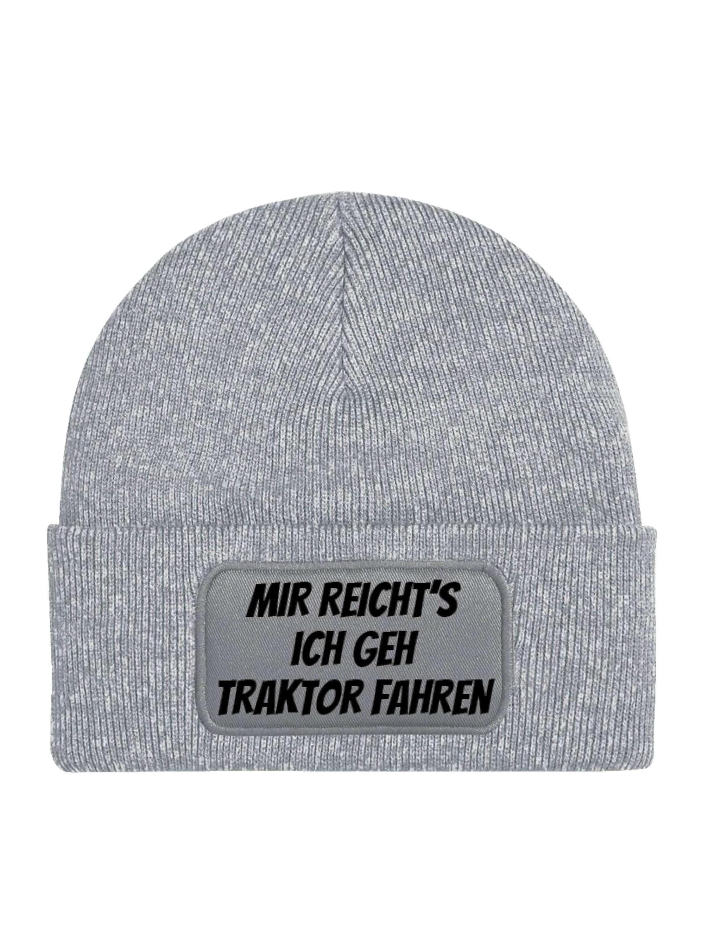 Youth Designz Mütze 'Mir reichts – Traktor fahren'‌‌ in Grau: Vorderseite