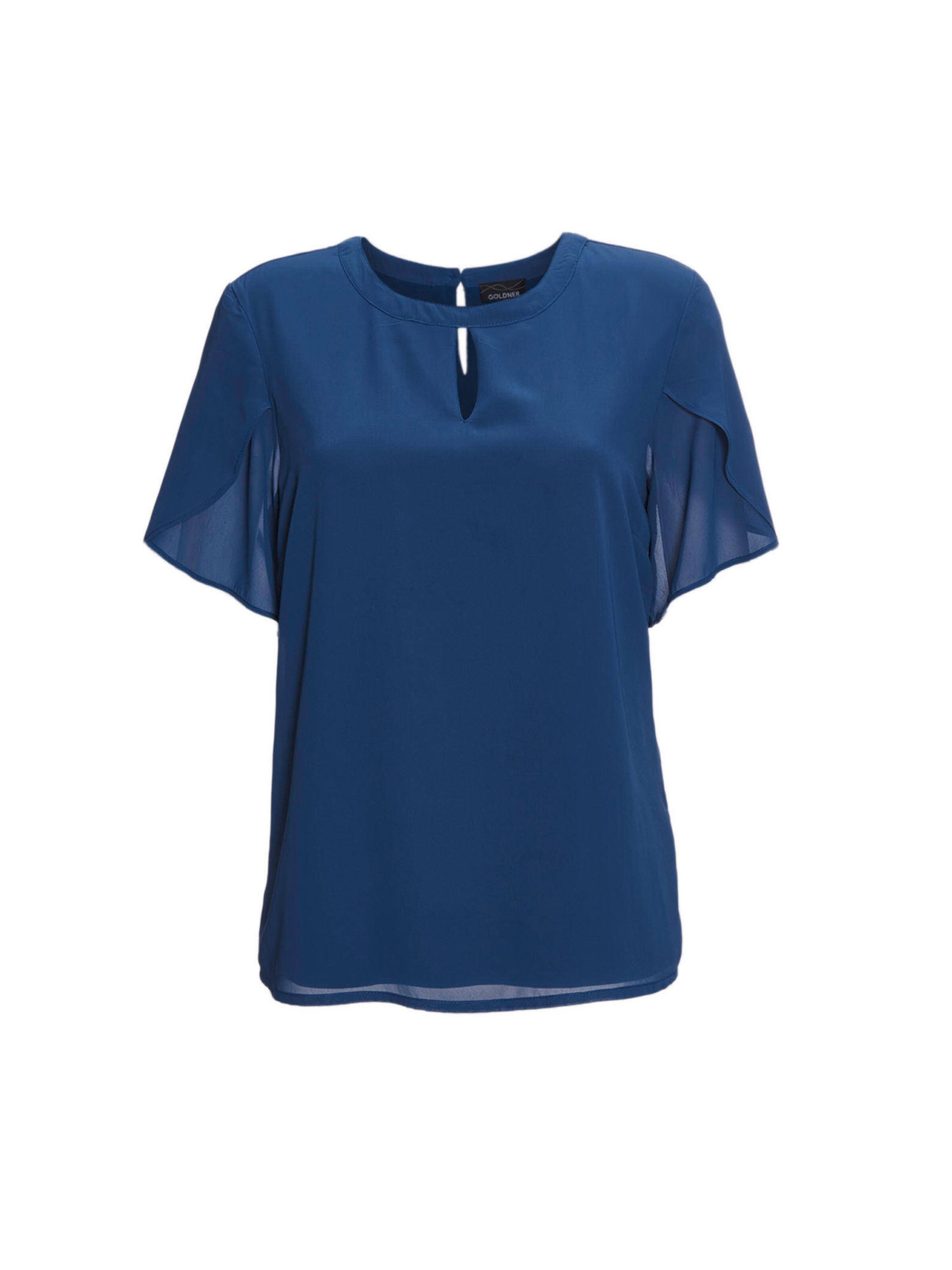 Goldner Bluse in Blau: Vorderseite