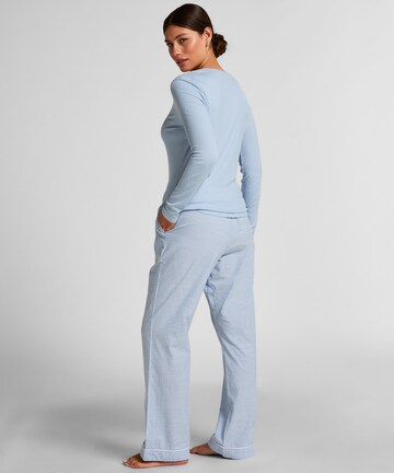 Hunkemöller Slaapshirt 'Henley' in Blauw