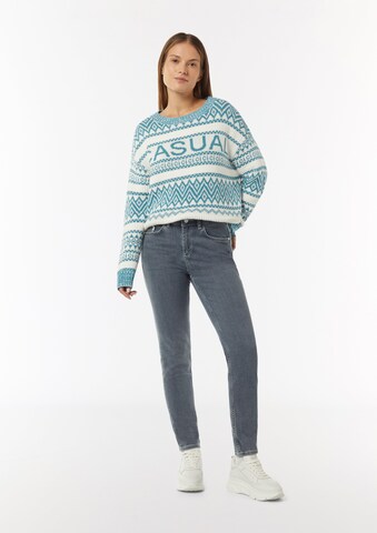 Skinny Jean comma casual identity en bleu : devant