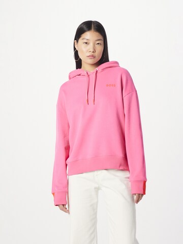 BOSS Sweatshirt 'Ecaisy' i rosa: framsida