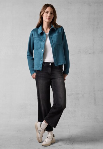 CECIL Jacke im Velours-Look in Blau