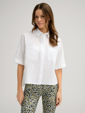 JOOP! Jeans Blouse 'Blue' in White: front