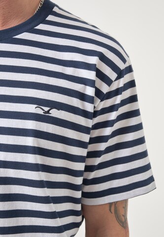 Cleptomanicx Shirt 'Ligull Stripe' in Blue