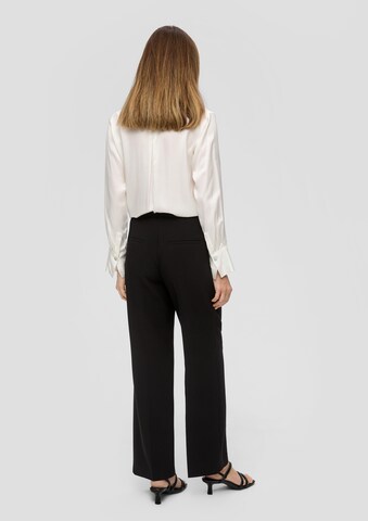 s.Oliver BLACK LABEL Wide leg Trousers with creases in Black