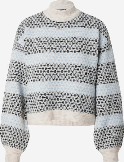 VERO MODA Pulover 'Trixie' u svijetlobež / svijetloplava / crna, Pregled proizvoda