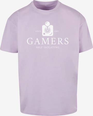 F4NT4STIC Shirt 'Gamers Self Isolating Retro Gaming SEVENSQUARED' in Purple: front