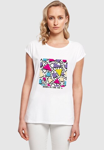 Mister Tee Shirt 'Geometric Retro' in Wit: voorkant