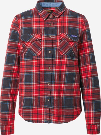 Superdry Chemisier en bleu foncé / rouge / blanc, Vue avec produit