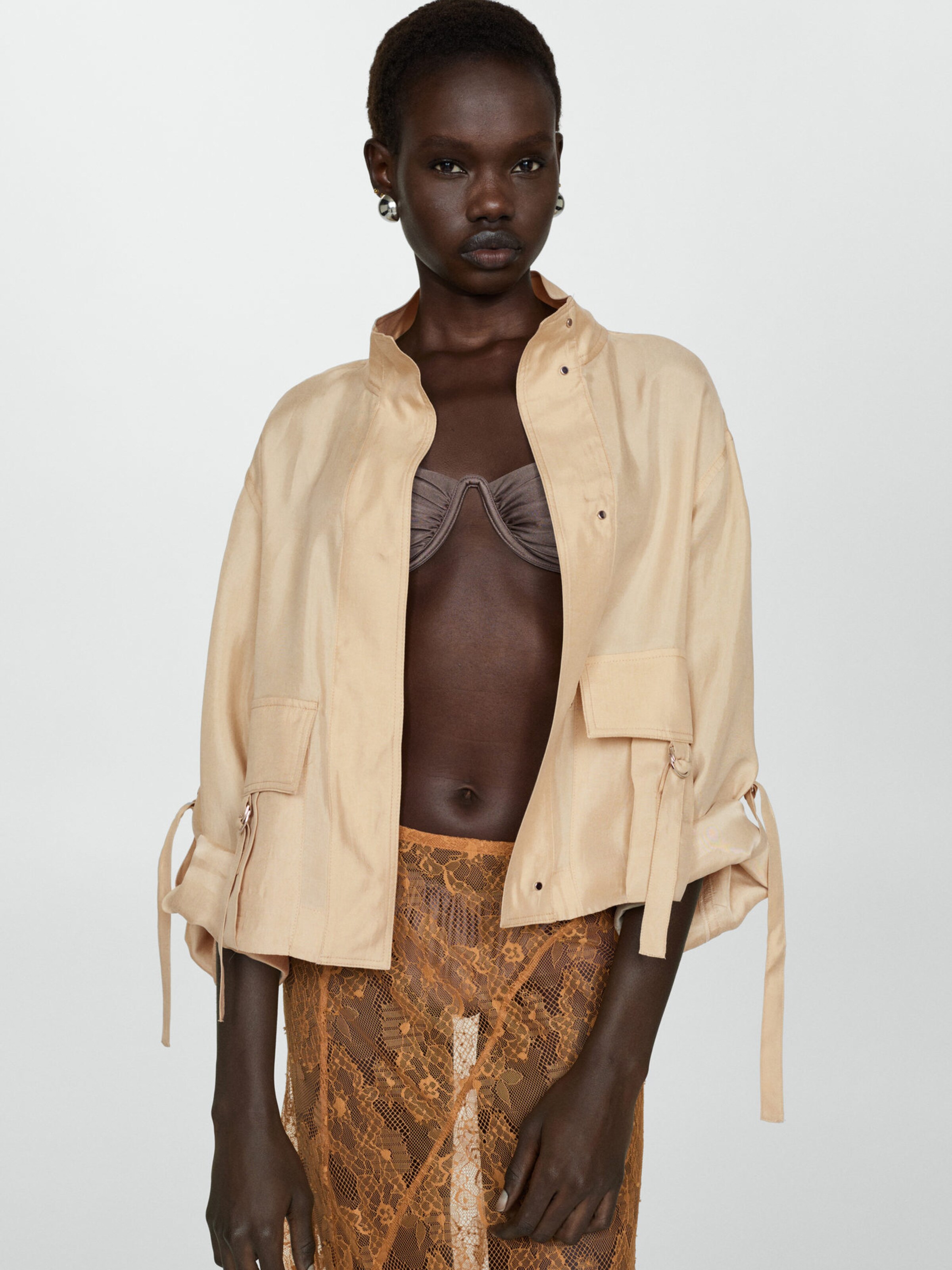 MANGO Between Season Jacket Lorca in Beige ABOUT YOU