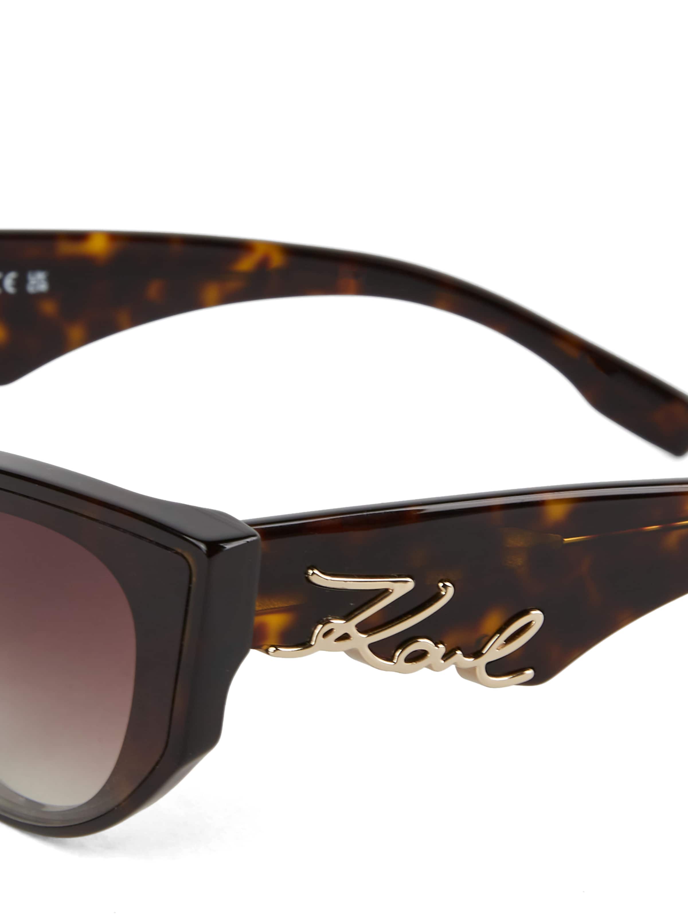 Karl Lagerfeld Слънчеви очила ' AUSGESCHNITTENES SIGNATUR-LOGO ' в кафяво