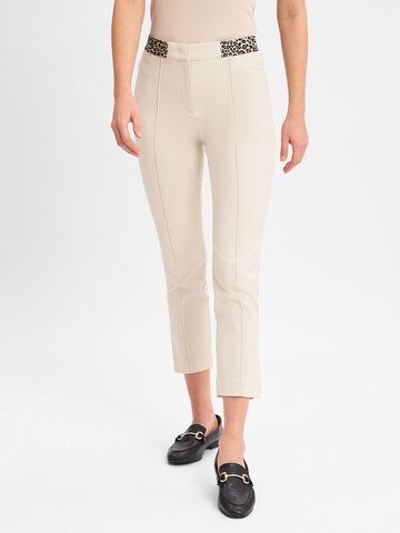 Marc Cain Regular Trousers with creases 'Sydney' in Beige: front
