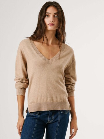 Pepe Jeans Trui 'CORALINE' in Beige: voorkant