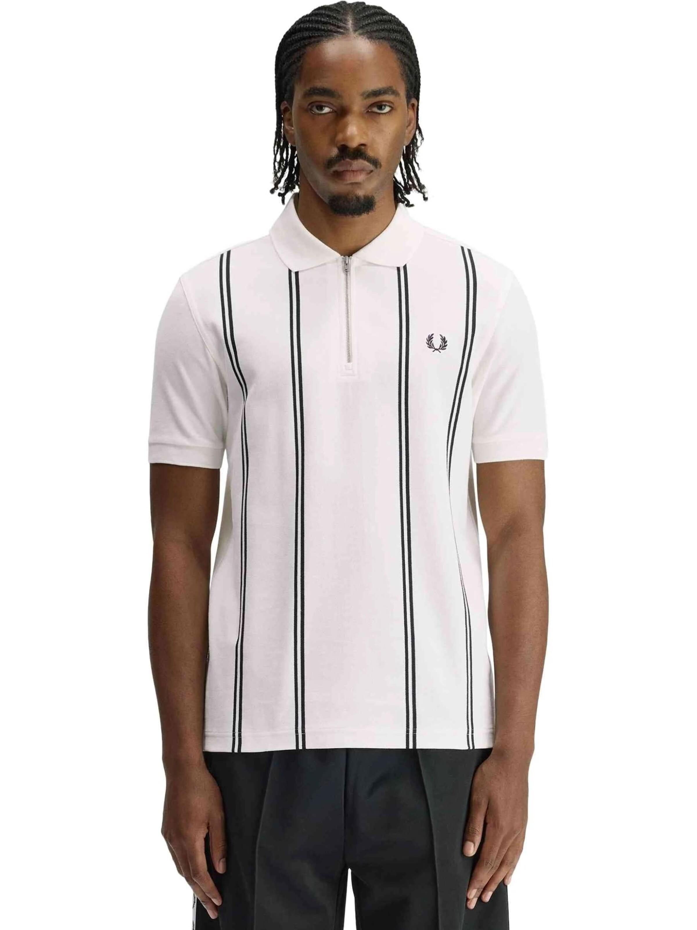 Maglietta 'Polo fred perry blanco vertical stripe polo shirt' di Fred Perry in bianco