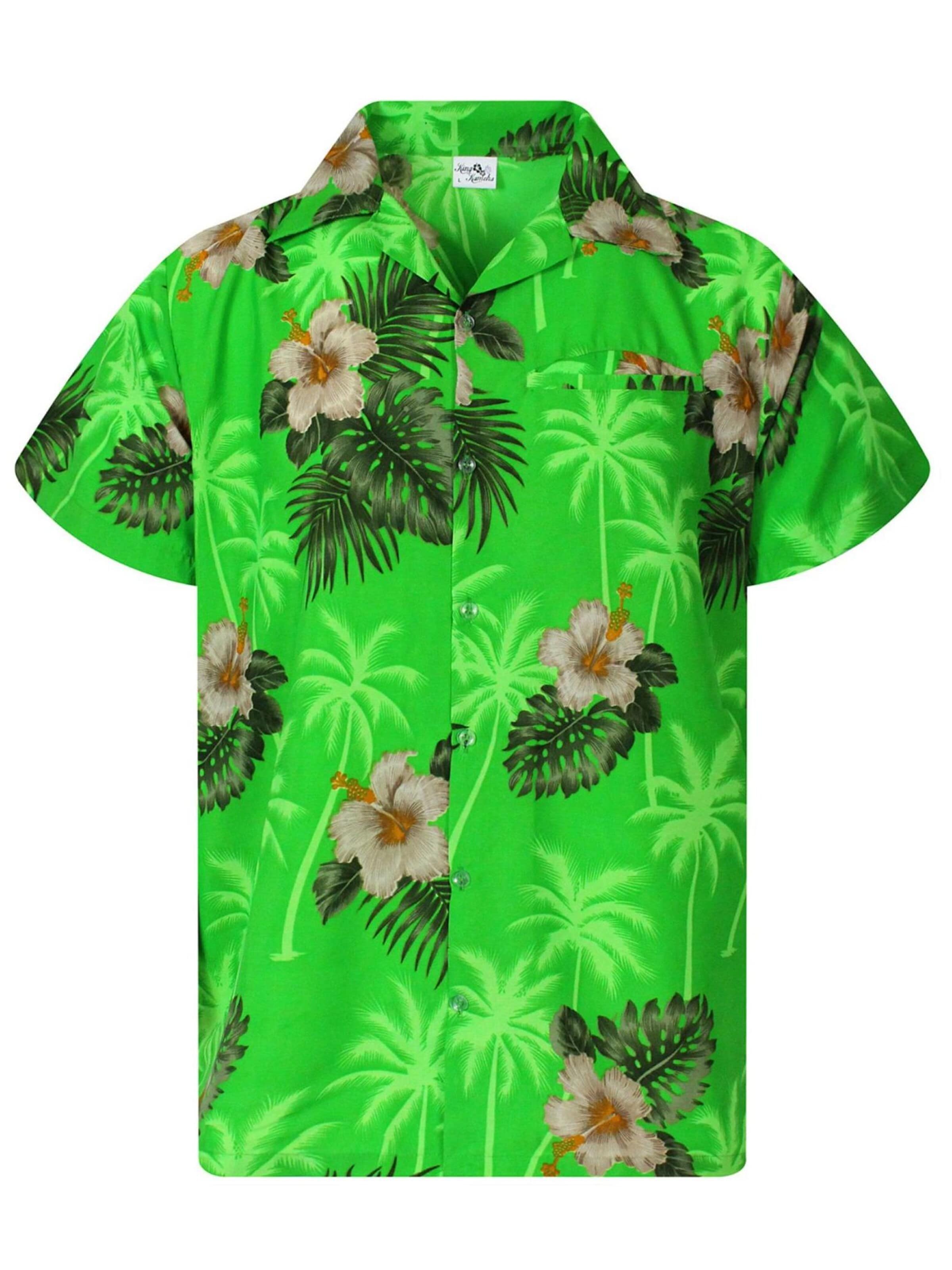 Maglietta 'Small Flower' di King Kameha in verde: frontale