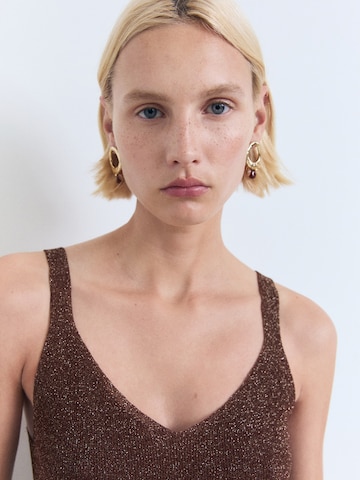 MANGO Knitted Top 'KLING' in Brown